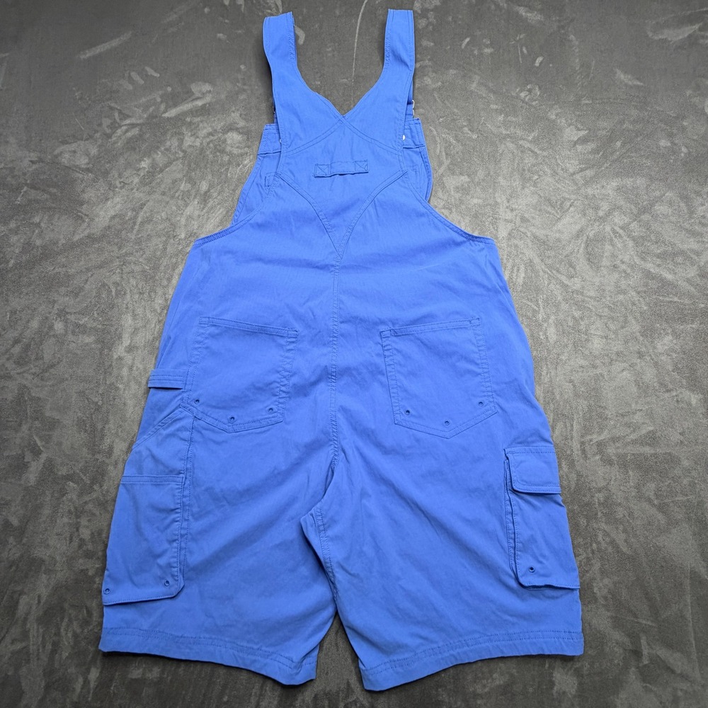 Duluth Heirloom Gardening Shorts Overalls Womens Medium Royal Blue Bib Shortalls - Picture 3 of 8